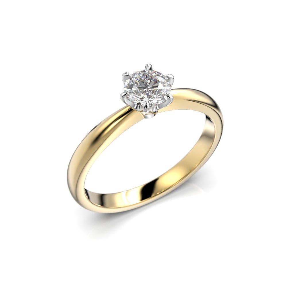 Festive Classic timanttisormus, kelta- ja valkokulta 686-050-KV