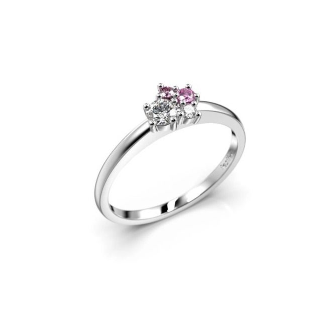 Festive Nadja Bloom Pink timanttisormus, platina 691-017P-PT