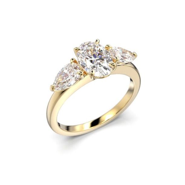 Festive Selena Trilogy timanttisormus, keltakulta 708-160-KK