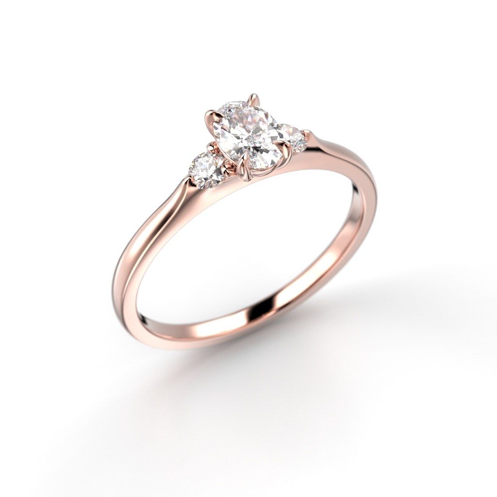 Festive Megan Oval timanttisormus, punakulta 709-040-PK