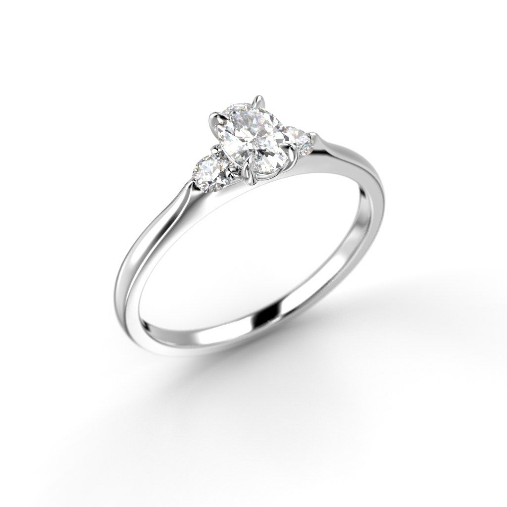 Festive Megan Oval timanttisormus, platina 709-040-PT