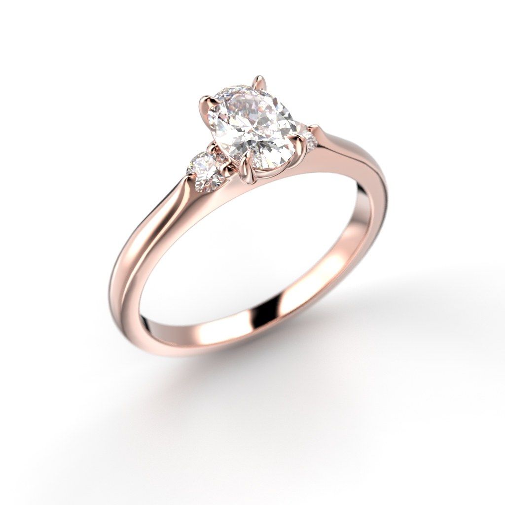 Festive Megan Oval timanttisormus, punakulta 709-064-PK