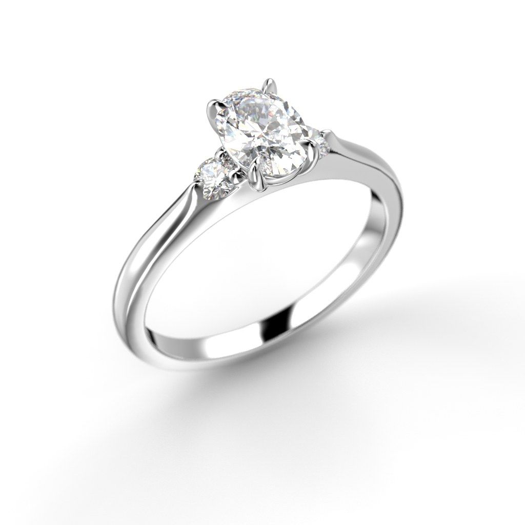 Festive Megan Oval timanttisormus, platina 709-064-PT