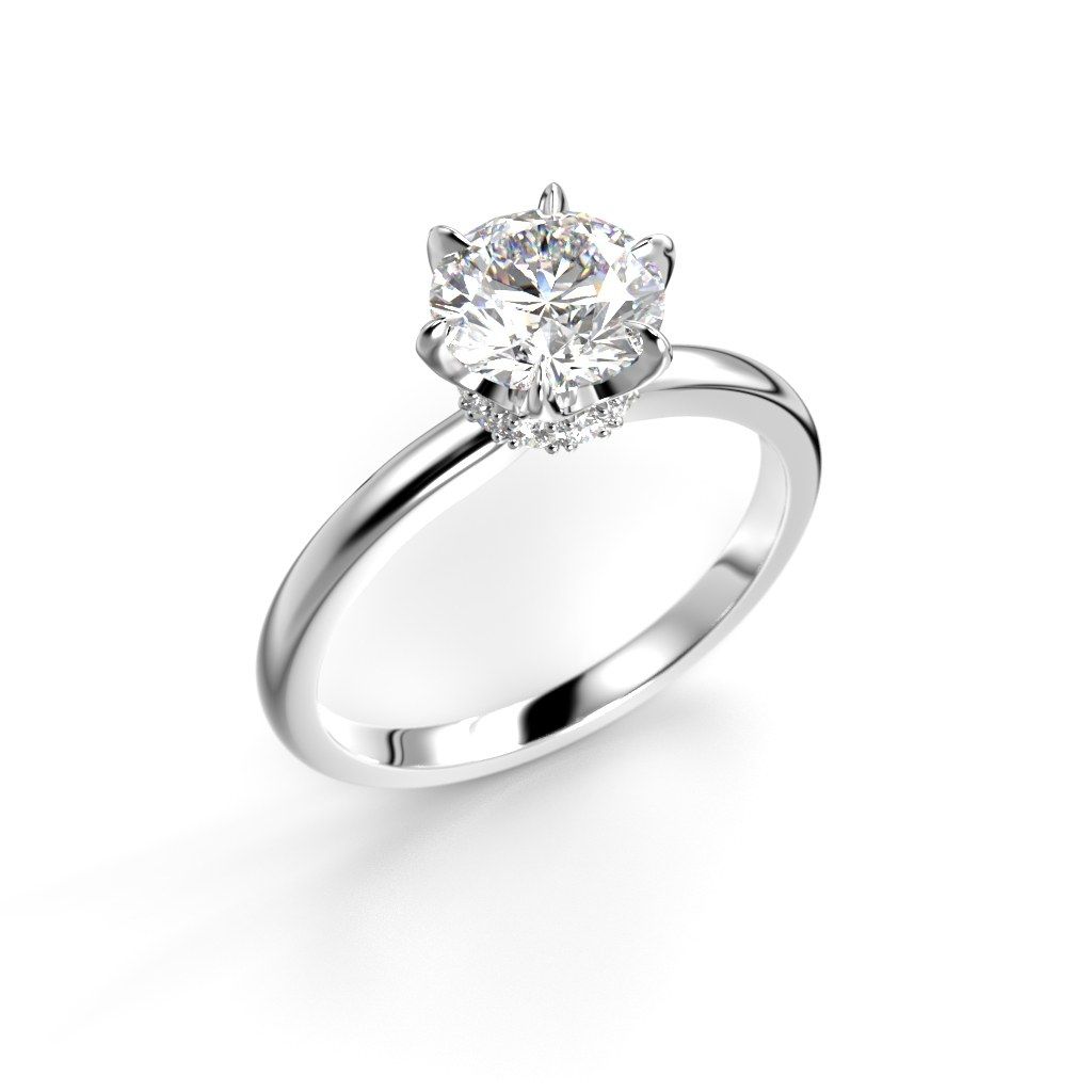 Festive Heidi Hidden Halo timanttisormus, platina 710-110-PT