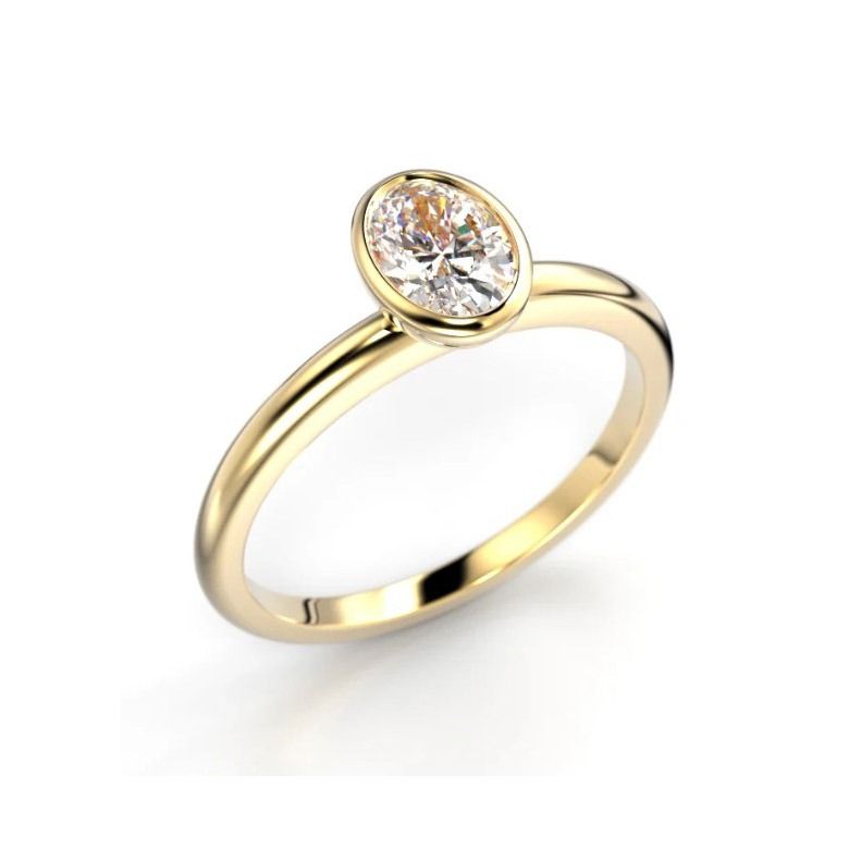 Festive Auréa Bezel Oval timanttisormus 742-050-KK