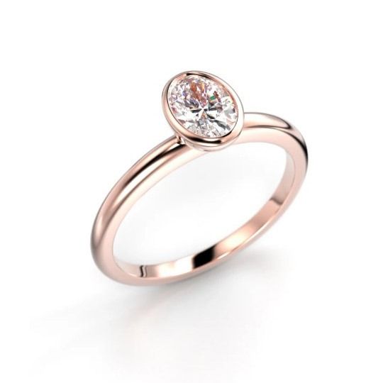 Festive Auréa Bezel Oval timanttisormus 742-050-PK