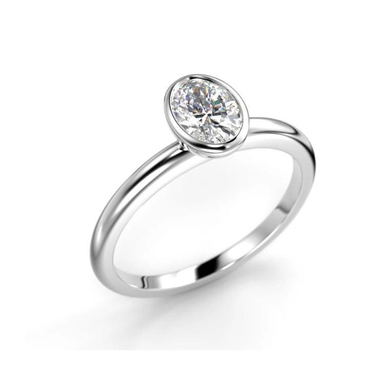 Festive Auréa Bezel Oval timanttisormus 742-050-VK