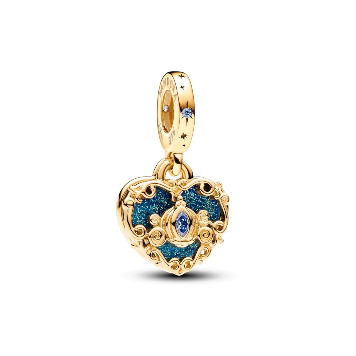 Pandora Disney Cinderella’s Carriage & Heart Double Dangle Chakra 763072C01