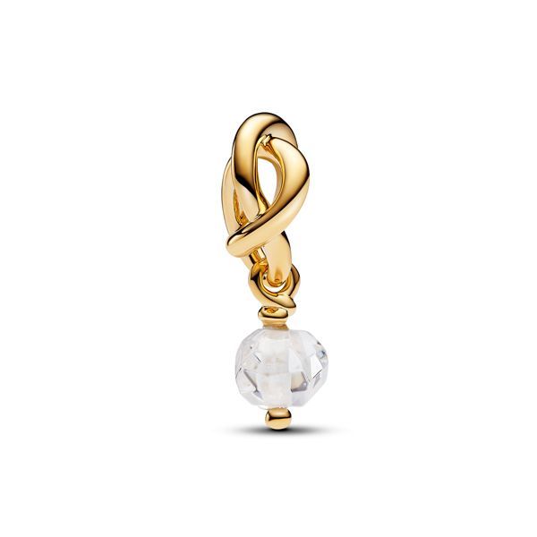 Pandora Faceted Clear Eternity Circle Dangle Charme 763462C04 / April  