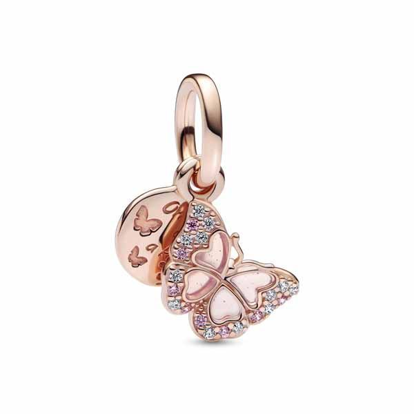 Pandora Moments Pink Butterfly & Quote Charme 782555C01
