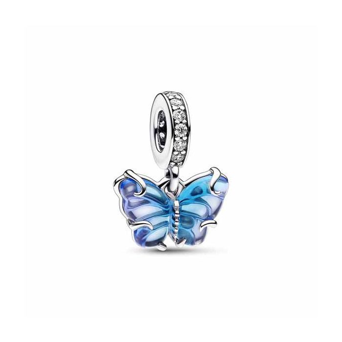 Pandora Blue Murano Glass Butterfly Dangle Charm 792698C01