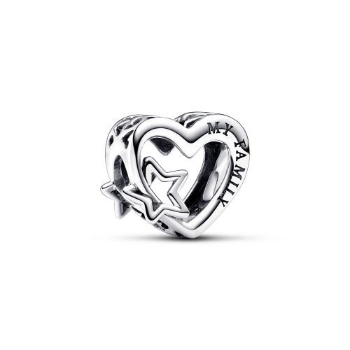 Pandora Openwork Family Heart & Star Charme 792829C00