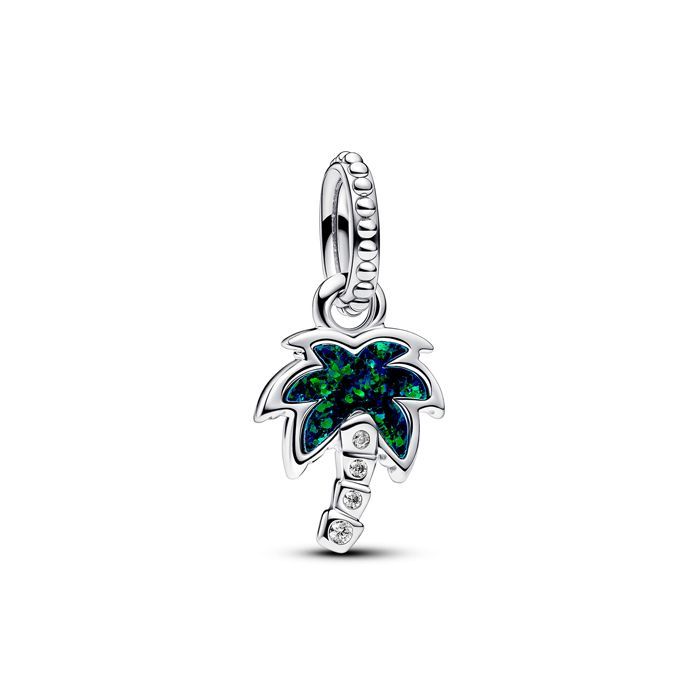 Pandora Opalescent Green Palm Tree Dangle Charme 793352C01