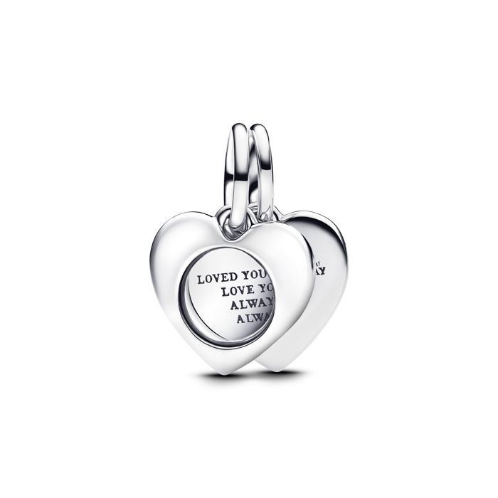 Pandora Engravable Heart Magnifying Glass Double Dangle Charme 793671C00