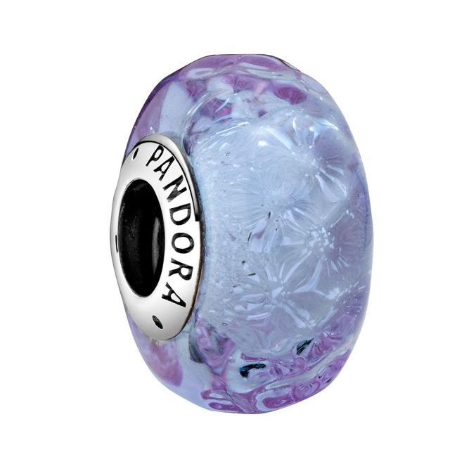 Pandora Wavy Lavender Murano Charme 798875C00