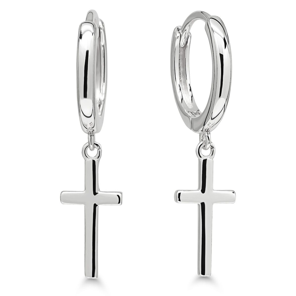Silver kors örhängen E-23399