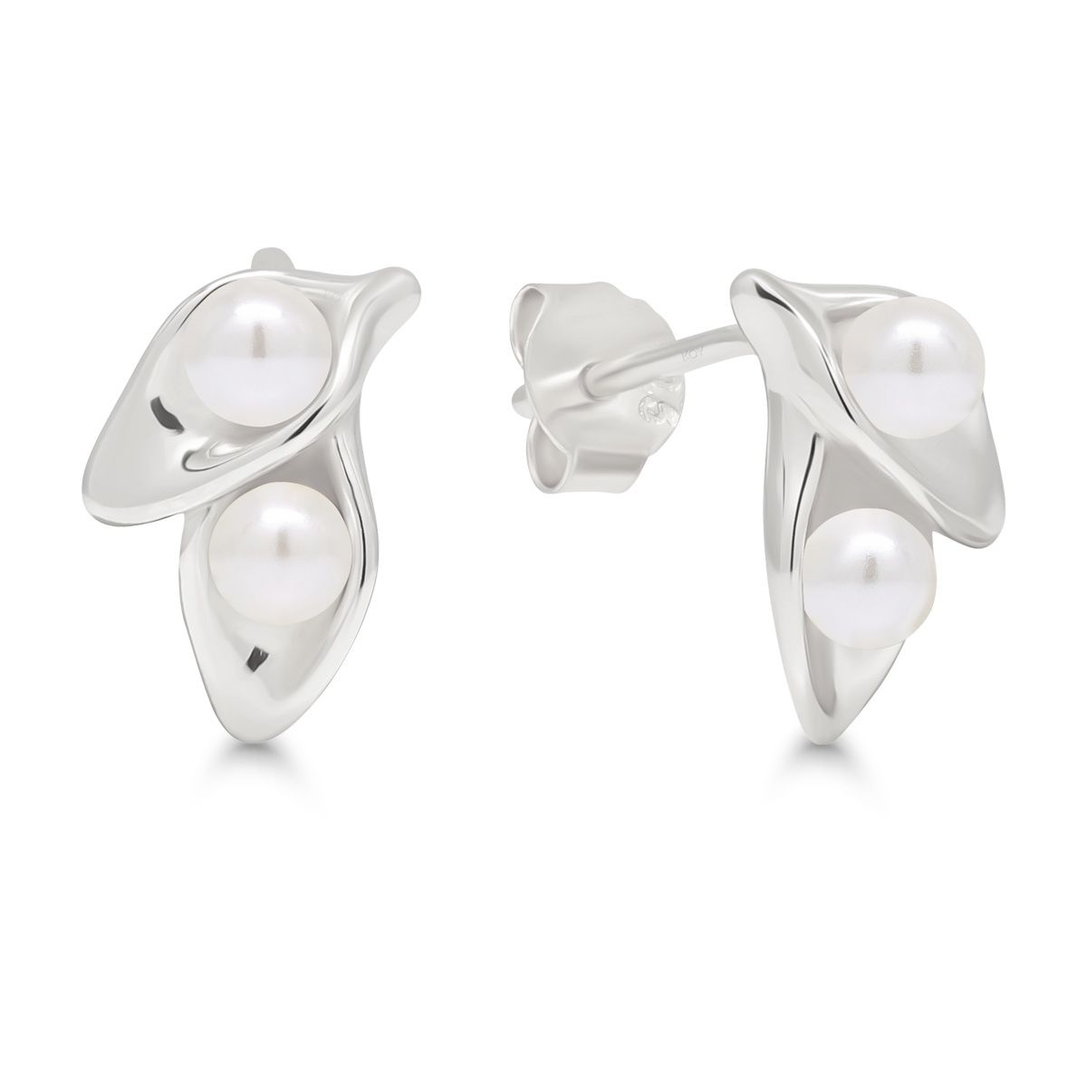 Silver Earrings with Pearls E-30921P