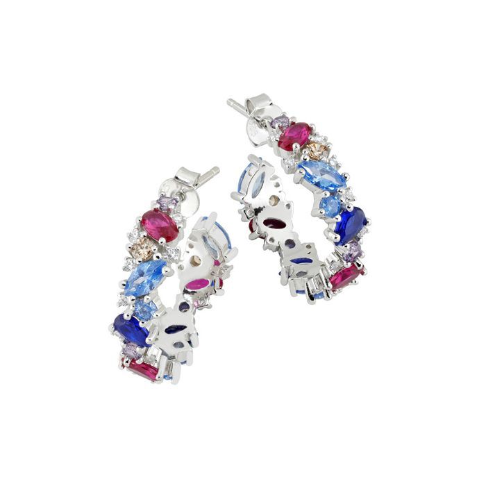 Silver örhängen 24x6 mm EARRING MULTIC