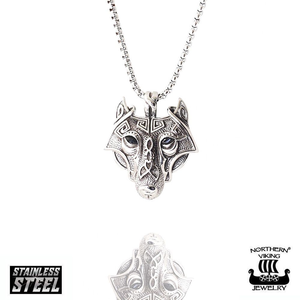 Northern Viking Jewelry Guardian Wolf -kaulakoru  50 cm NVJRS048