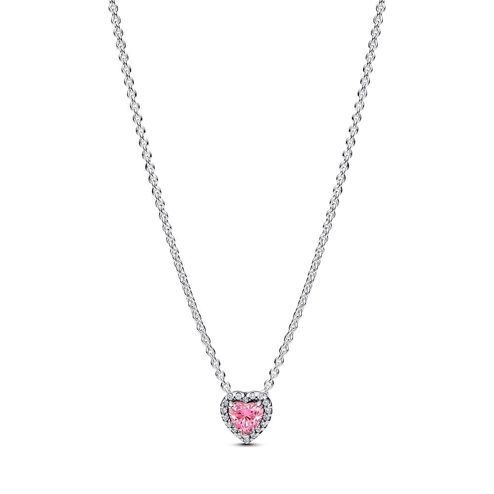 Pandora Pink Elevated Heart Halskette 398425C02-45
