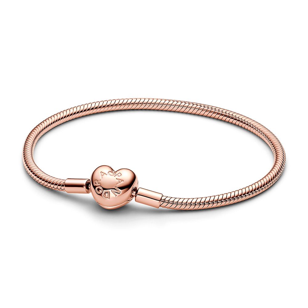 Pandora Moments Heart Clasp Snake Chain Bracelet 19 cm 583050c00