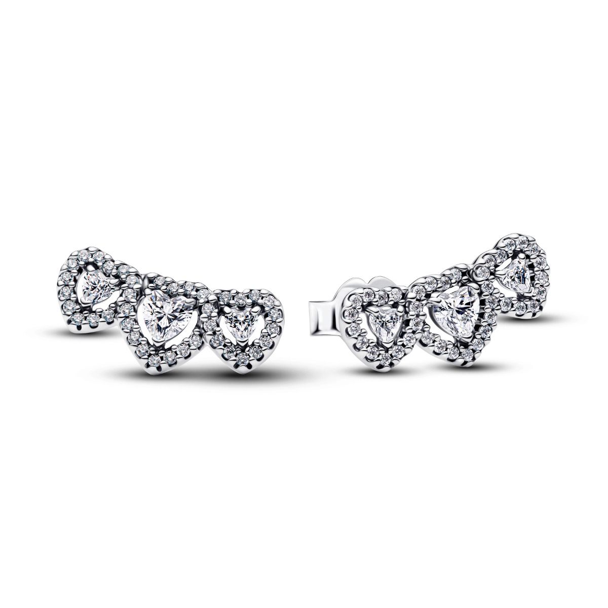 Pandora Halo Heart Trilogy Stud korvakorut 294411C01