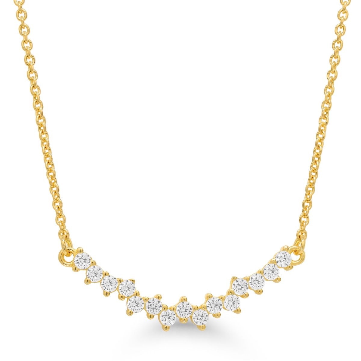 Gold-plated Silver Necklace, Zirconia Row BOL-N5951ZG / 40-45CM