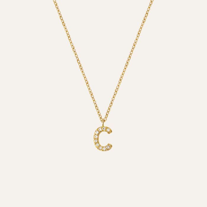 Mockberg Petite Stone Letter, C Halskette MB0073