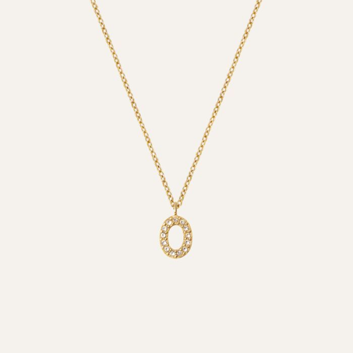 Mockberg Petite Stone Letter, O Halskette MB0085