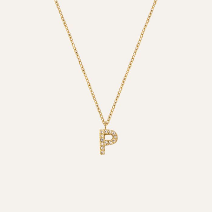 Mockberg Petite Stone Letter, P Halskette MB0086