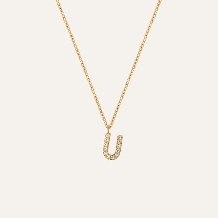 Mockberg Petite Stone Letter, U Halskette MB0091