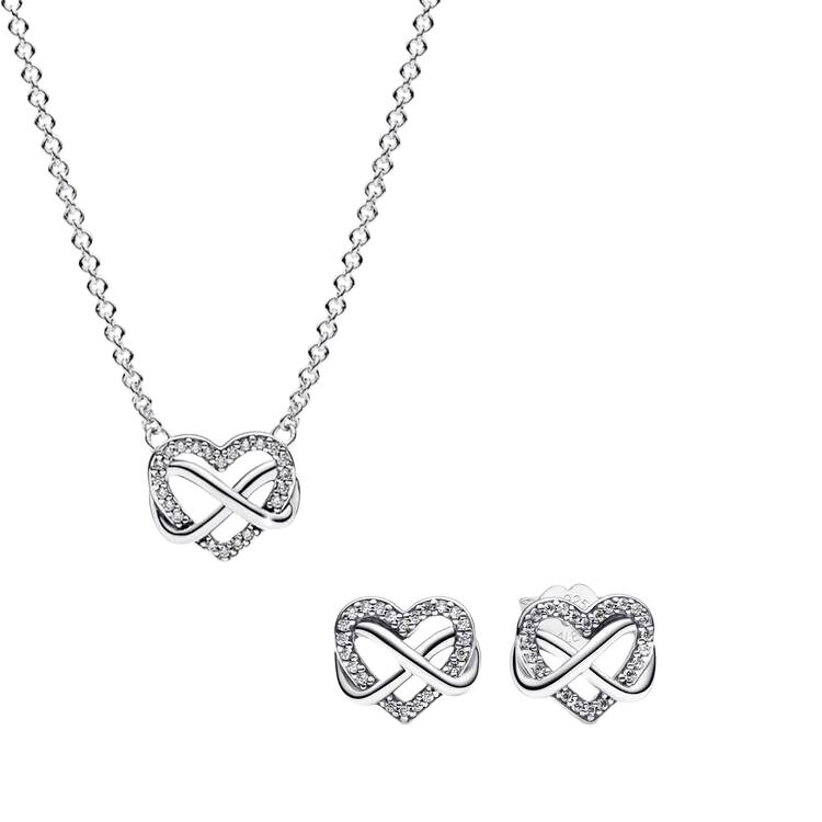 Pandora Sparkling Infinity Heart jewellery set