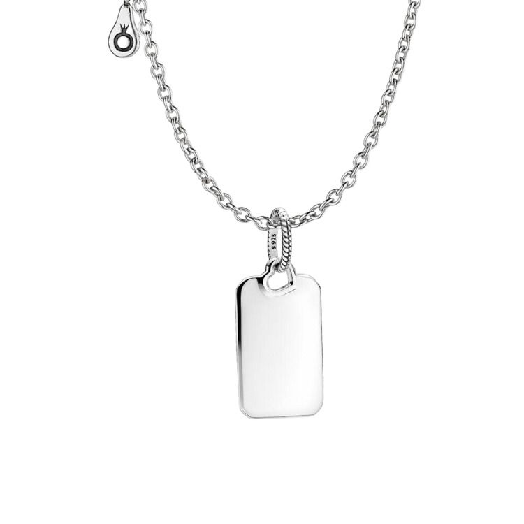 Pandora Engravable Rectangle Tag Necklace