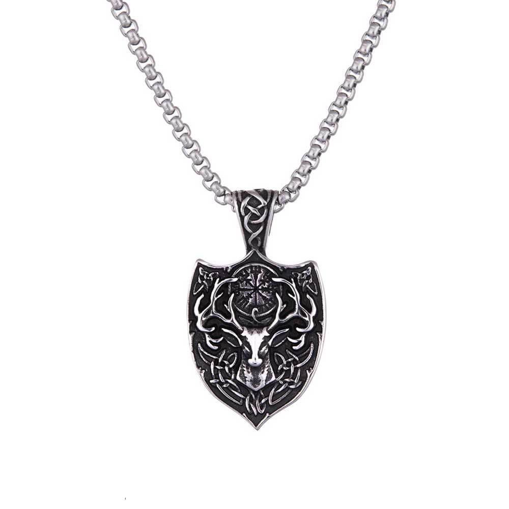 Northern Viking Jewelry Vegvisir Shield kaulakoru NVJRS114 50cm