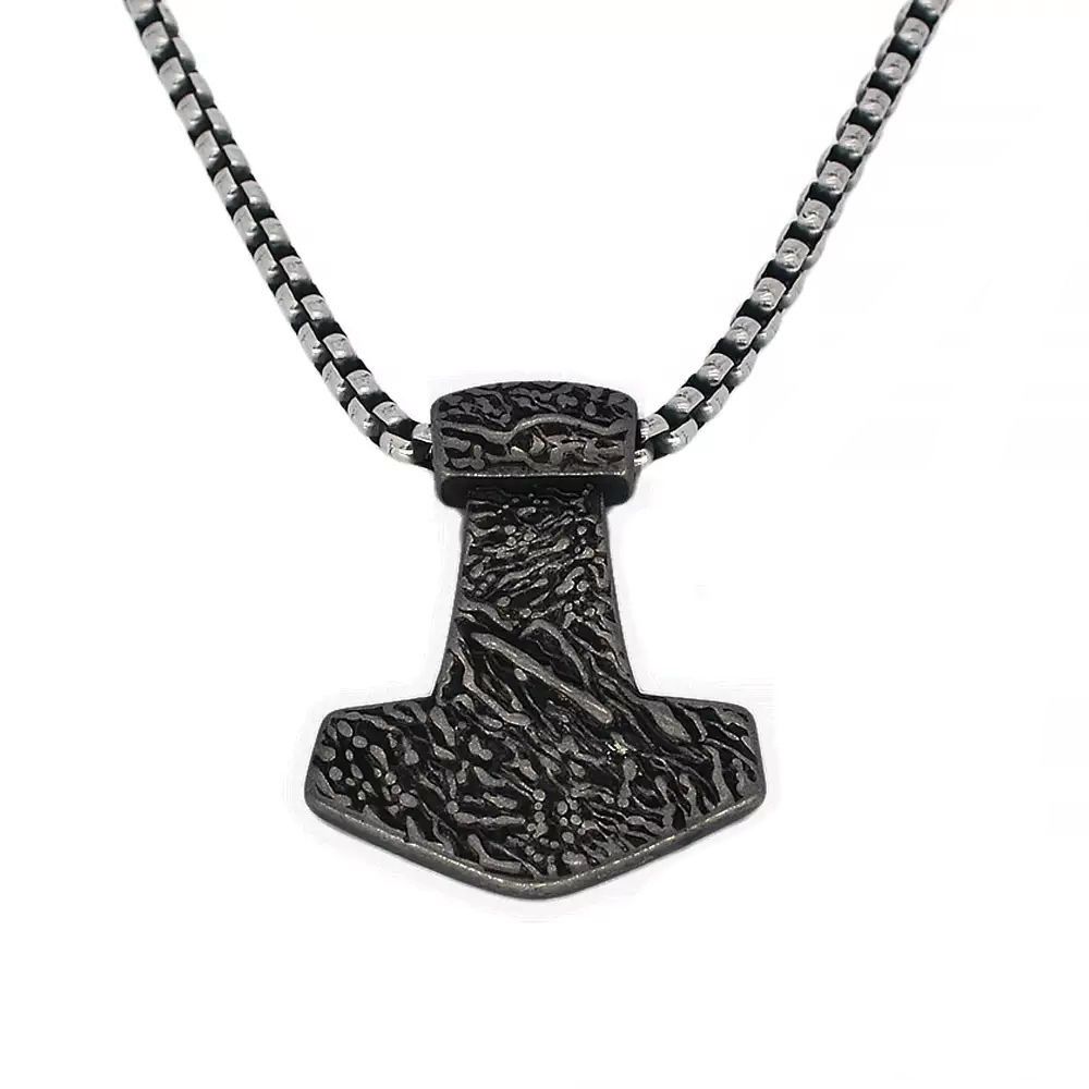 Northern Viking Jewelry Iron Thor's Hammer Necklace 50 cm  NVJRS146
