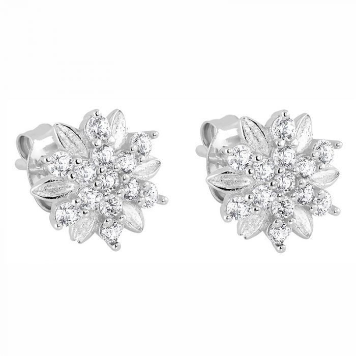 Silver Earrings, Flower PESS1033
