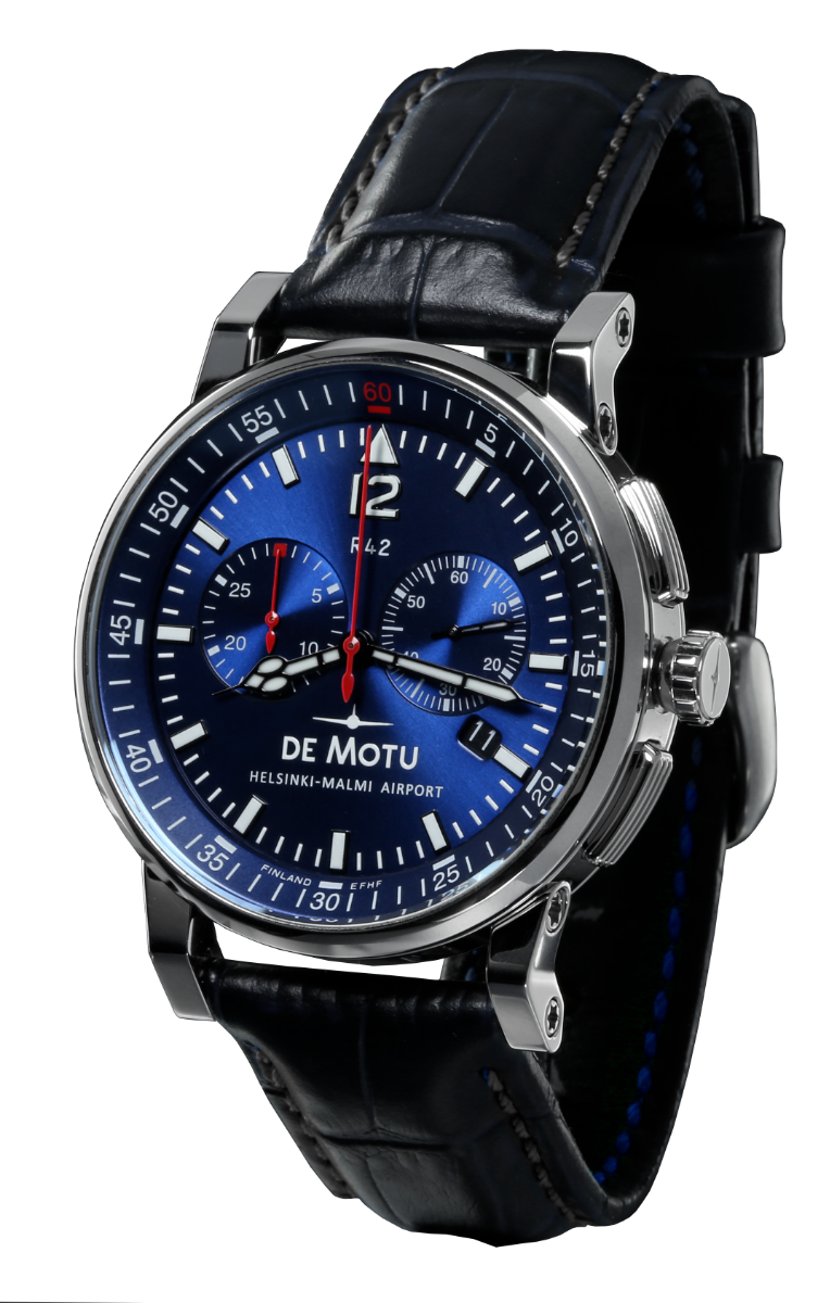 De Motu R42 MKII Polished Steel -rannekello DMR4224 