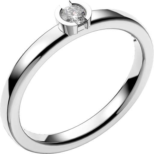 Schalins Rhen 0,12 ct,  Weißes Gold