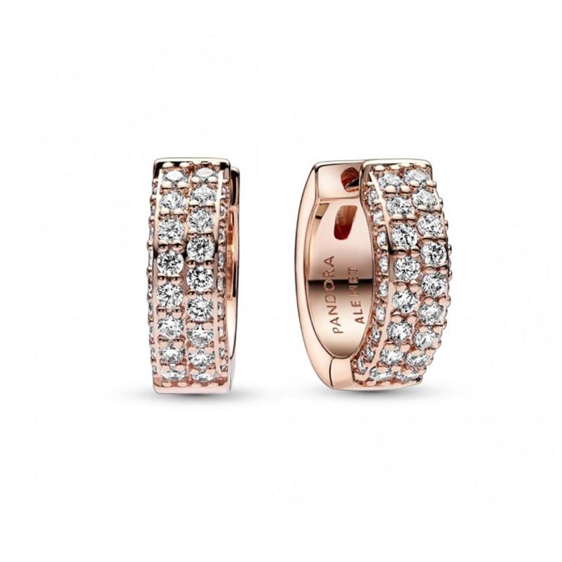 Pandora Timeless Pavé Double-row Hoop Ohrringe 282622C01