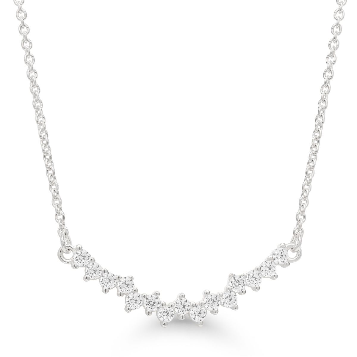Silver Necklace, Zirconia Row BOL-N5951Z / 40-45CM