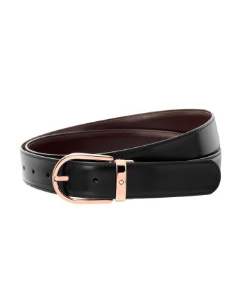 Montblanc Black / Brown Leather Reversable Men's Belt
