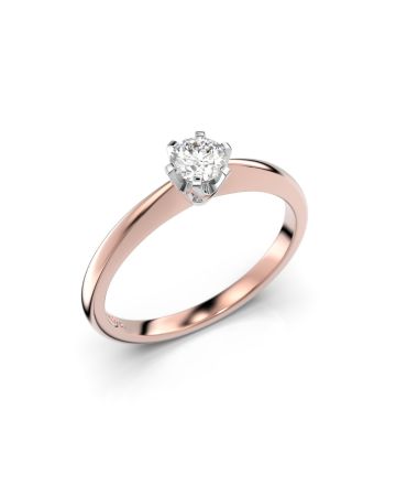 Festive Classic timanttisormus, puna- ja valkokulta 128-020-PV