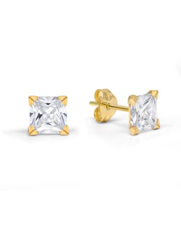 Kultaiset korvakorut, 5 mm zirkonia 134761Z-1