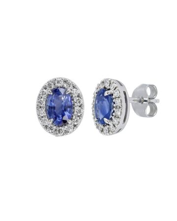 Kohinoor Olivia Diamond Earrings with Blue Sapphire 143-411VS-28