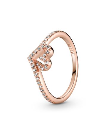 Pandora Rose Sparkling Wishbone Heart sormus 189302C01-9