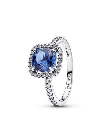 Pandora Sparkling Square Blue Halo Statement Ring 193550C01