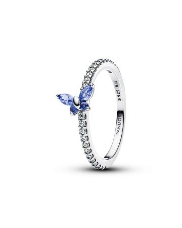 Pandora Butterfly Cornflower Blue Crystal Ring 194269C01