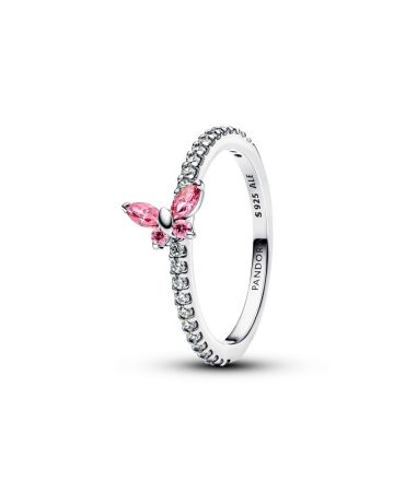 Pandora Butterfly Fancy Pink Crystal Ring 194269C02