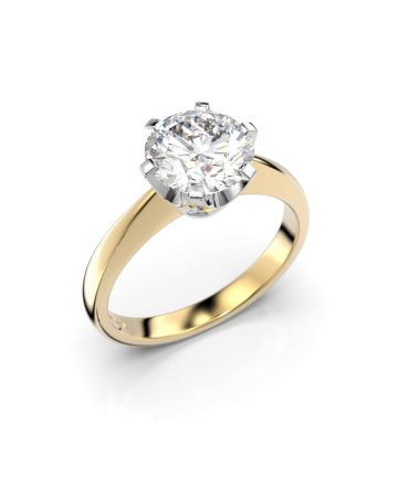 Festive Classic timanttisormus, kelta- ja valkokulta 204-150-KV