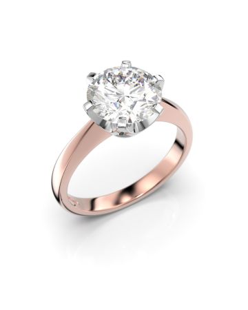 Festive Classic timanttisormus, puna- ja valkokulta 204-200-PV